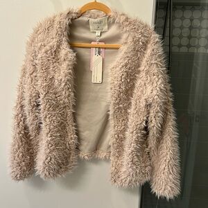 Jacket Faux Fur Shawl Lined and New With Tags !!